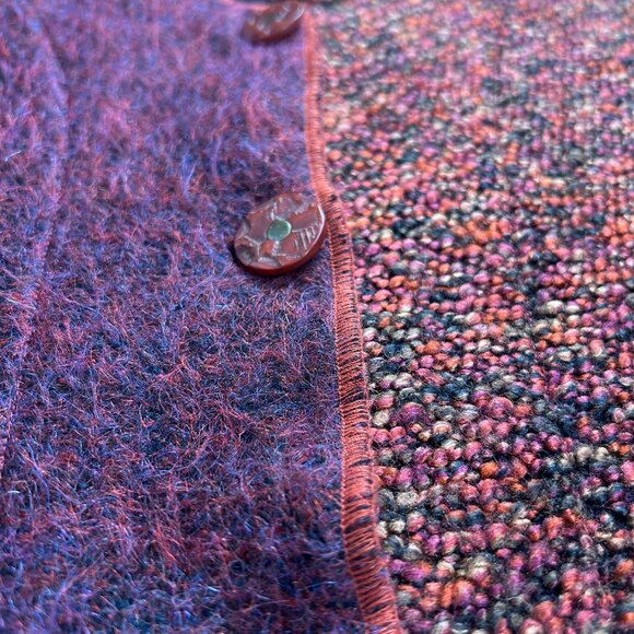 Staley Gretzinger Women Patchwork Cardigan Jacket Purple Textured Art to Wear XL - Picture 6 of 9